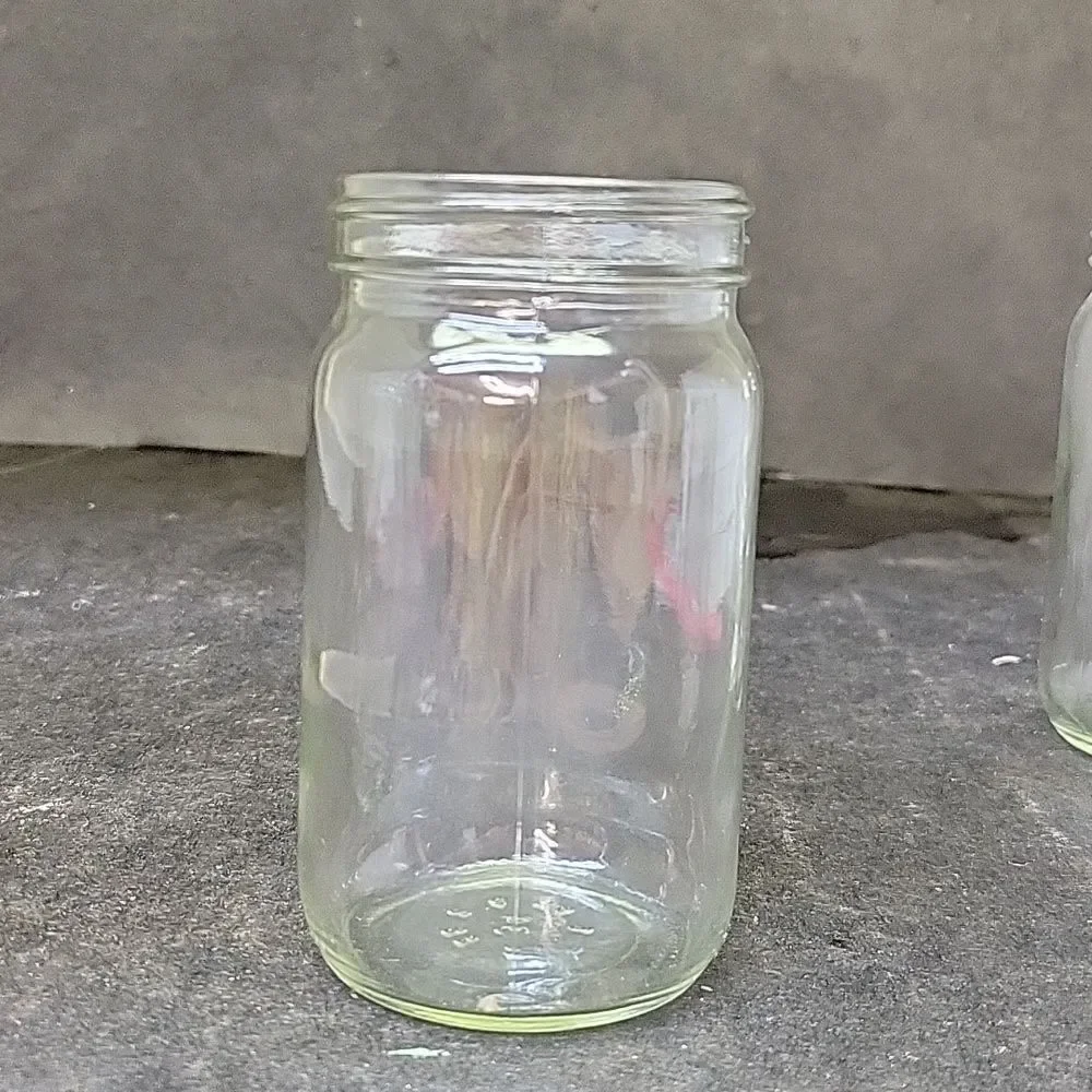 Laboratory Clear Glass  Wide Mouth Storage Jar 4 1/4
